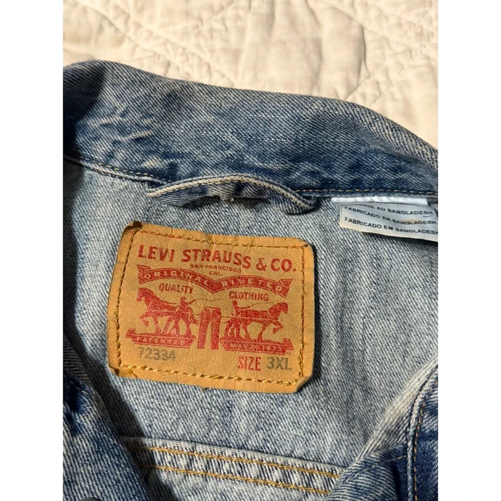 Levi's Trucker Jacket Mens 3XL Blue Light Wash Denim 72334 Button Front